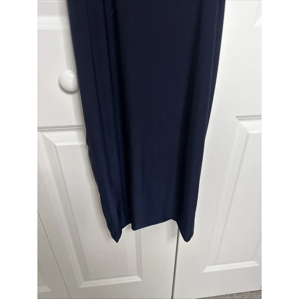Fashion‎ Nova Navy Blue Midi Dress V Neck Strappy Size M Party Coquette Dainty